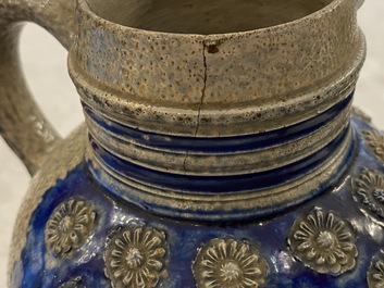 Two Westerwald stoneware jugs, Germany, 17/18th C.